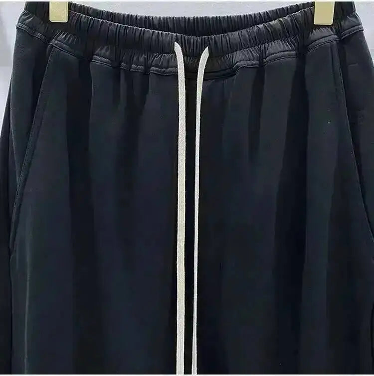 HKSH Men's Tide Classic Thicken Pure Cotton Fleece Harem Pants Suspension Sports Casual Trousers Dark Chic Grey RO Style HK1394