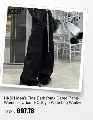HKSH Men's Tide Classic Thicken Pure Cotton Fleece Harem Pants Suspension Sports Casual Trousers Dark Chic Grey RO Style HK1394