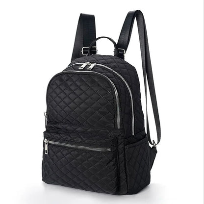 Fefeng Large Capacity Fashionable Diamond Pattern Portable Backpack Unisex Casual Travel Oxford Cloth Versatile Backpack