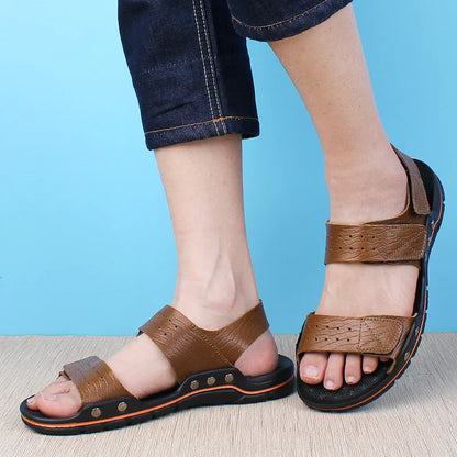 Men's New Summer Breathable Men's Sandals Fashion Trend Beach Shoes Slippers Sandals Mens Sandals Summer Genuine Leather Sandals
