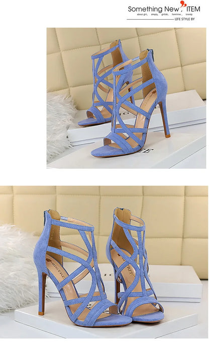 BIGTREE Shoes Roman Style High Heels Woman Pumps Stiletto Heels 11 Cm Women Heels Sexy Party Shoes Hollow Out Women Sandals 2026