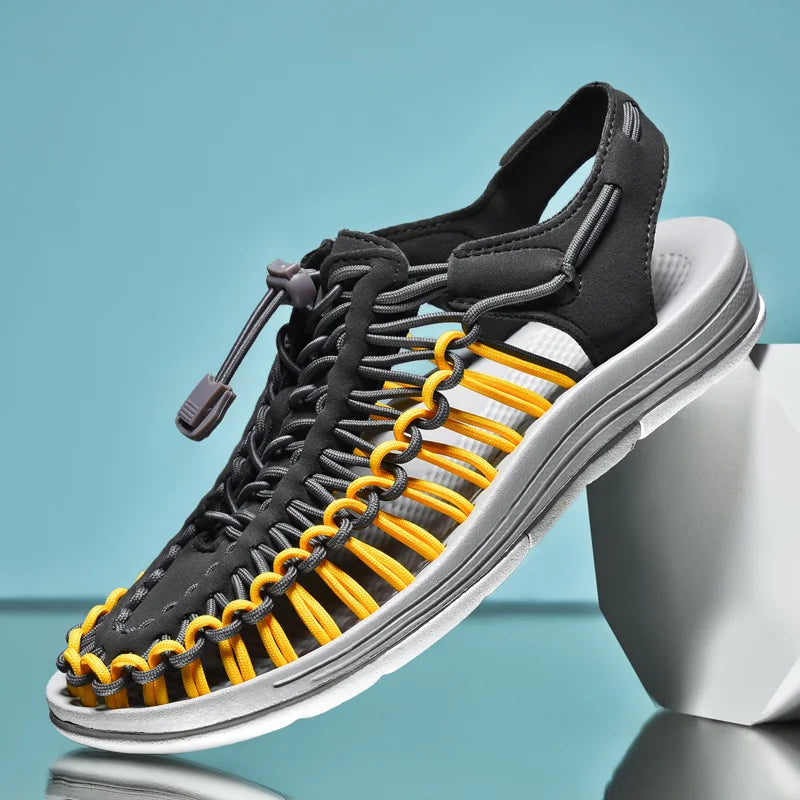 Summer Men Sandals Genuine Leather Mens Casual Shoes Outdoor Men Leather Sandals for Men Beach Shoes Roman mens Shoes