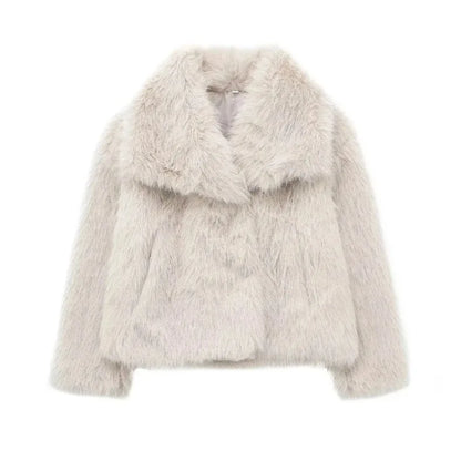 Women's Faux Fur Jacket Loose Long-Sleeved Coat Toca Fox Design Autumn/Winter 2025 Collection