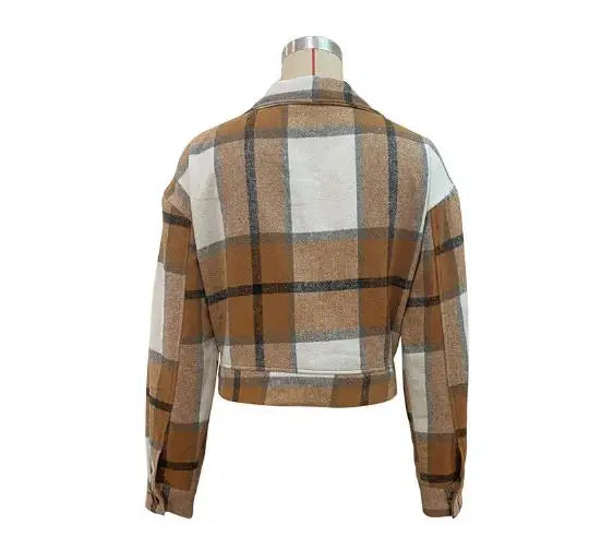 Women's Coat 2025 Autumn & Winter Female Daily Clothing Plaid New Fashion Casual Cardigan Retro Lapel Jacket Jacket for Women