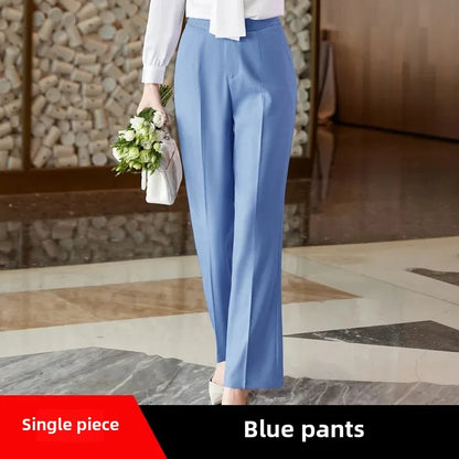 Women's Summer Professional White Shirt Short Sleeves Hotel Front Desk Workwear Korean Style OL Business Shirt White Collar Work