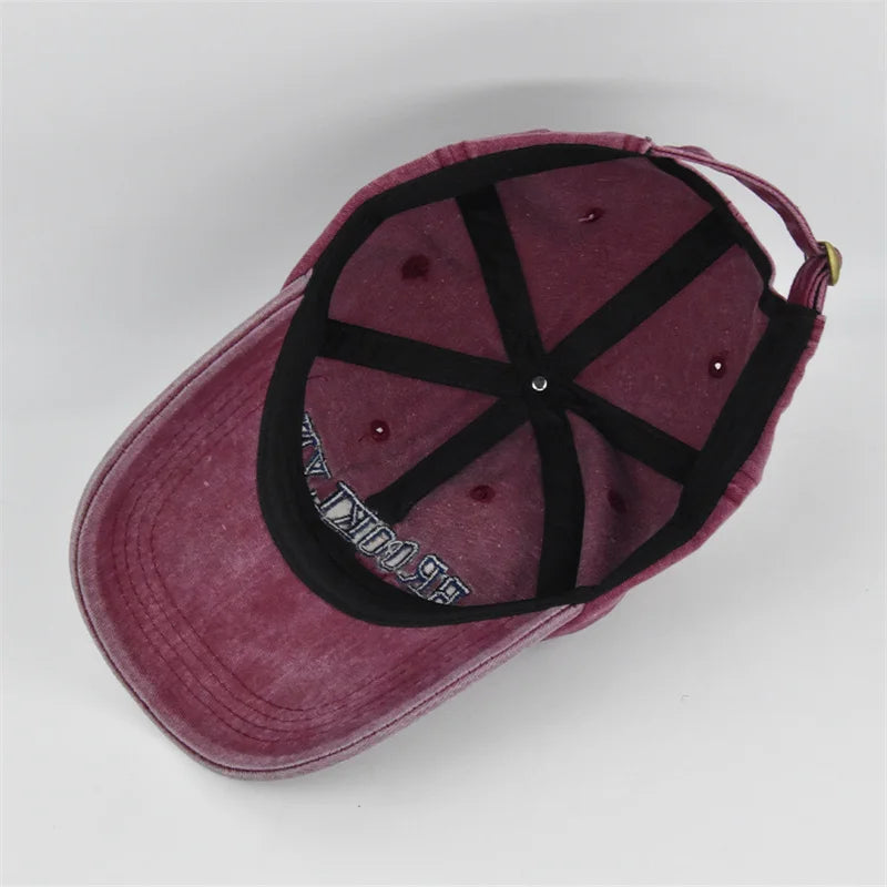Unisex Washed Cotton Vintage Caps Letter Embroidery Baseball Cap Men And Women Summer Outdoor Soft Top Sports Snapback Bone Hats