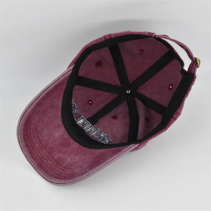 Unisex Washed Cotton Vintage Caps Letter Embroidery Baseball Cap Men And Women Summer Outdoor Soft Top Sports Snapback Bone Hats