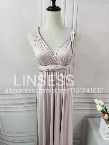 Multiway Bridesmaid Dress Infinity Outfit Floor Length Maxi Wrap Convertible Dresses Wedding Dress Multi-way Rust Dress