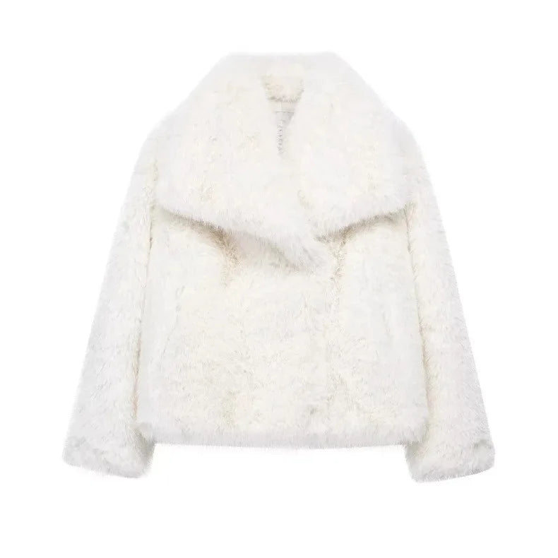 Women's Faux Fur Jacket Loose Long-Sleeved Coat Toca Fox Design Autumn/Winter 2025 Collection