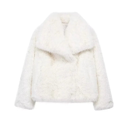 Women's Faux Fur Jacket Loose Long-Sleeved Coat Toca Fox Design Autumn/Winter 2025 Collection
