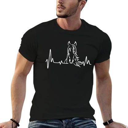 Horse Heartbeat T-Shirt Work Duty Casual T-Shirt