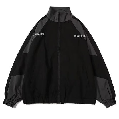 Reflective Striped Jacket Windbreaker Coat 2024 Men Hip Hop Streetwear Zipper Up Jacket Harajuku Thin Coats Sports Black Blue