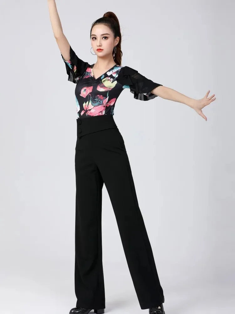 Ballroom Modern Dance V Neck Festival Tops Women Jazz Batwing 6R9GN76D Sleeve Street Adult Costume Original Carnival Latin Pole