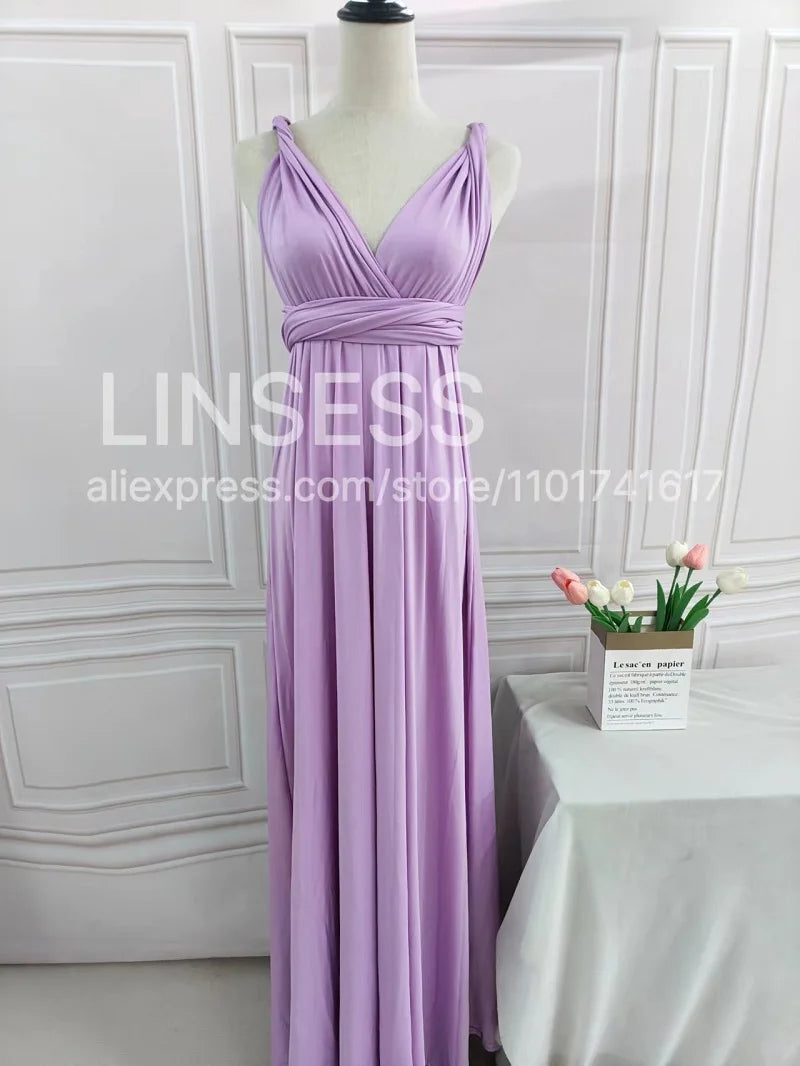 Multiway Bridesmaid Dress Infinity Outfit Floor Length Maxi Wrap Convertible Dresses Wedding Dress Multi-way Rust Dress