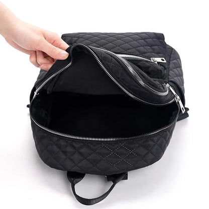 Fefeng Large Capacity Fashionable Diamond Pattern Portable Backpack Unisex Casual Travel Oxford Cloth Versatile Backpack