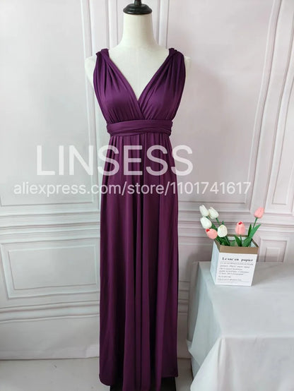 Multiway Bridesmaid Dress Infinity Outfit Floor Length Maxi Wrap Convertible Dresses Wedding Dress Multi-way Rust Dress