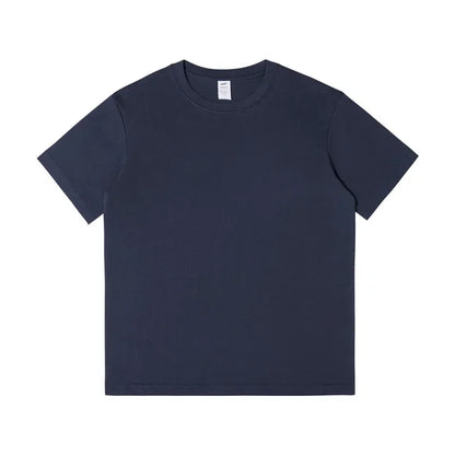 Men's 230g Heavy Cotton Short-sleeved T-shirt Men Pure Cotton Loose Solid Color Bottoming Shirt Trendy Man T-shirt Tops Clothes