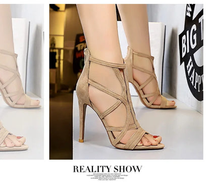 BIGTREE Shoes Roman Style High Heels Woman Pumps Stiletto Heels 11 Cm Women Heels Sexy Party Shoes Hollow Out Women Sandals 2026