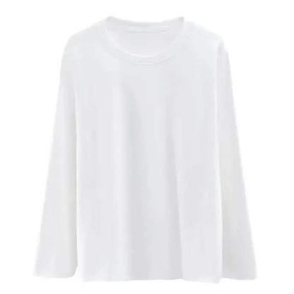 Winter Fleece-Lined Long Sleeve T-Shirt Solid Color Men Women's Same Style Fashion Round Neck Quick Sell Customer Product