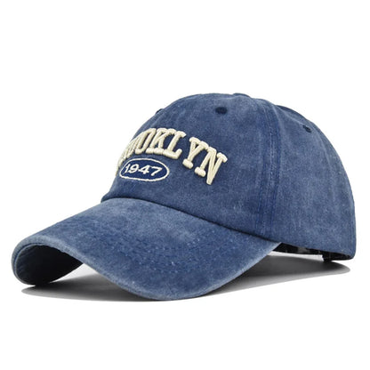 Unisex Washed Cotton Vintage Caps Letter Embroidery Baseball Cap Men And Women Summer Outdoor Soft Top Sports Snapback Bone Hats