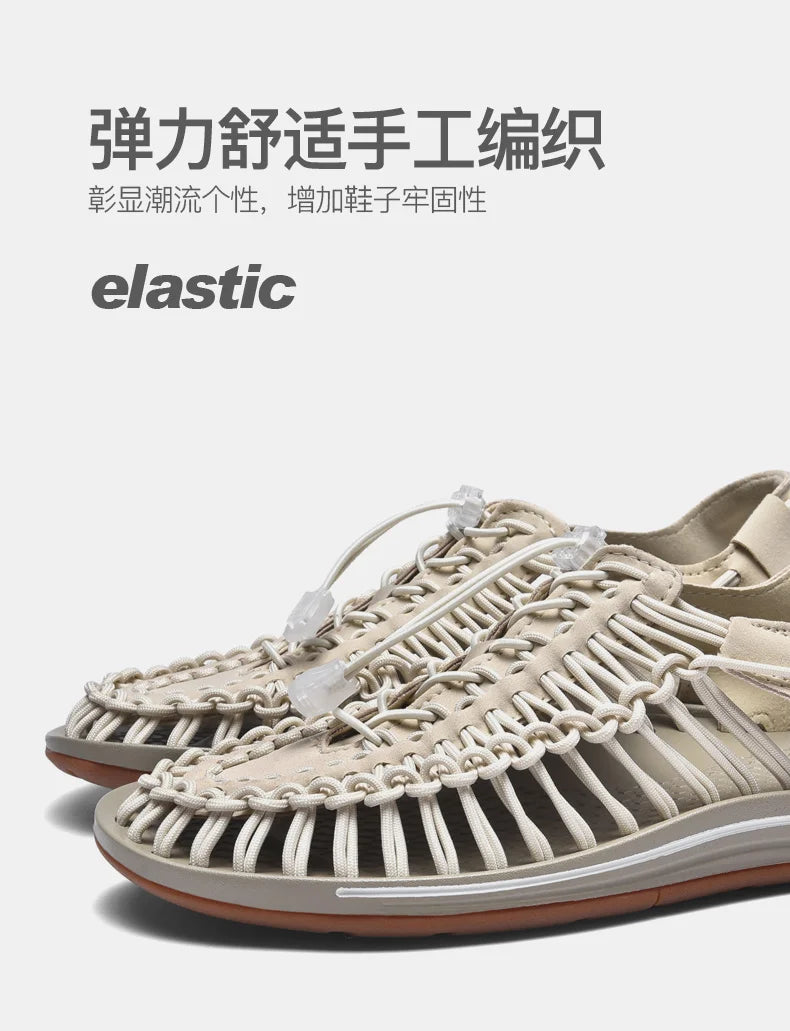Summer Men Sandals Genuine Leather Mens Casual Shoes Outdoor Men Leather Sandals for Men Beach Shoes Roman mens Shoes
