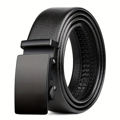 High-quality Men's Automatic Buckle PU Belt New Simple Men's Business Casual Belt Fashionable Men's Birthday Gifts