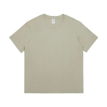 Men's 230g Heavy Cotton Short-sleeved T-shirt Men Pure Cotton Loose Solid Color Bottoming Shirt Trendy Man T-shirt Tops Clothes