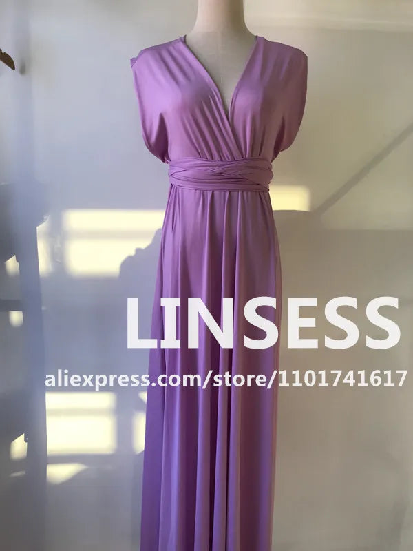Multiway Bridesmaid Dress Infinity Outfit Floor Length Maxi Wrap Convertible Dresses Wedding Dress Multi-way Rust Dress