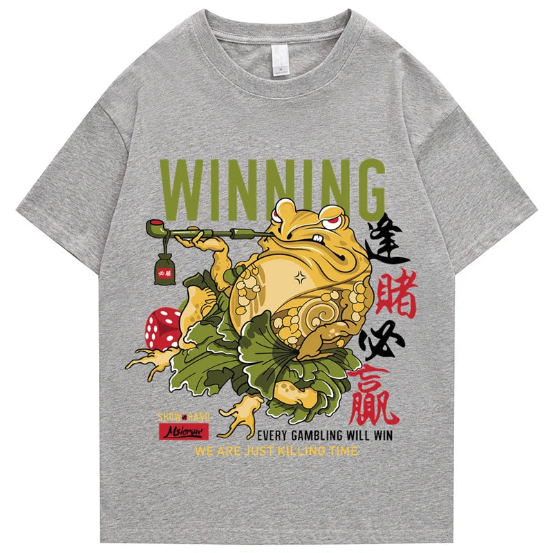 Hip-hop T-shirt men's street style Japanese kanji printed T-shirt 2022 summer short-sleeved T-shirt Harajuku cotton top T-shirt