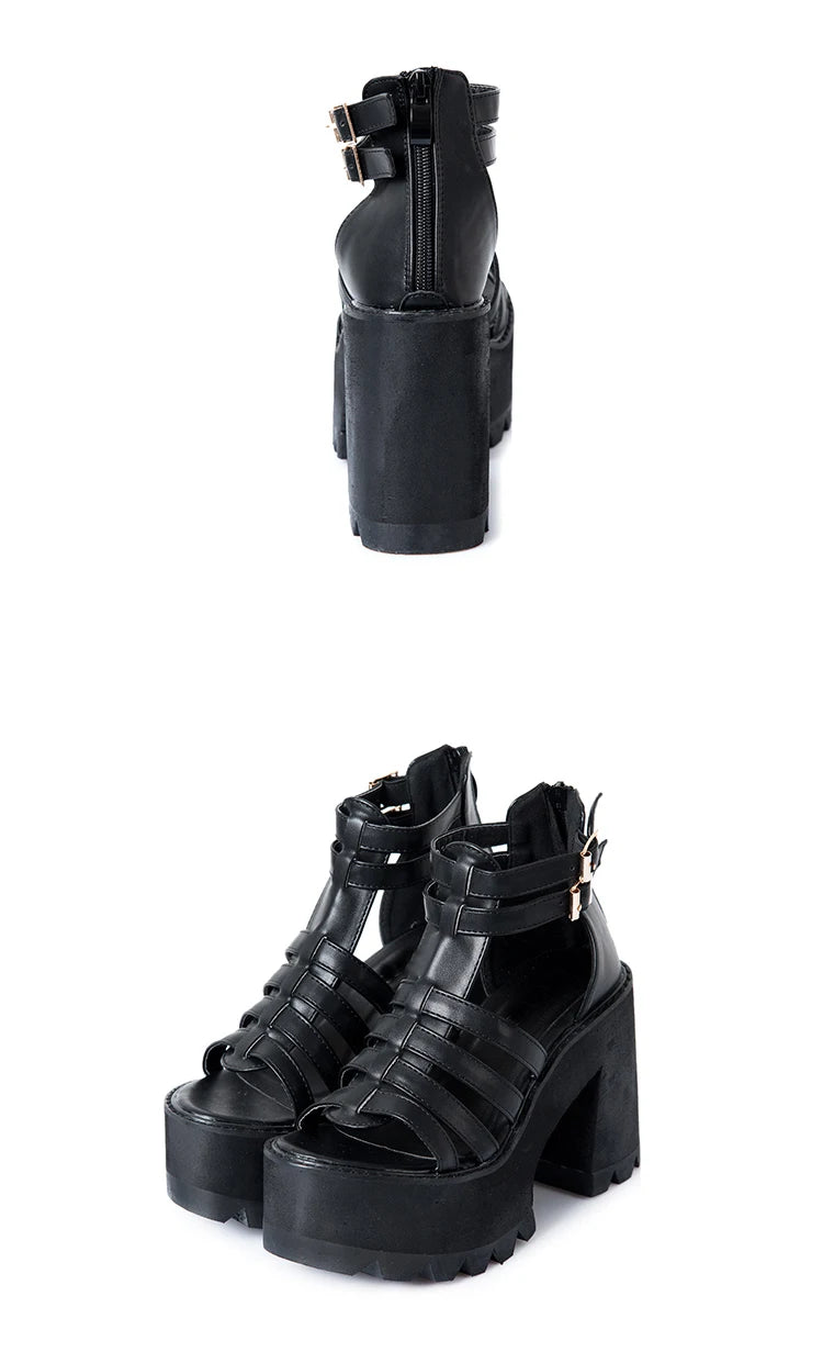 chunky heel sandals punk shoes Sandals High Heels Platform Sandals 2026 Women Summer Shoes women's sandal chunky shoes