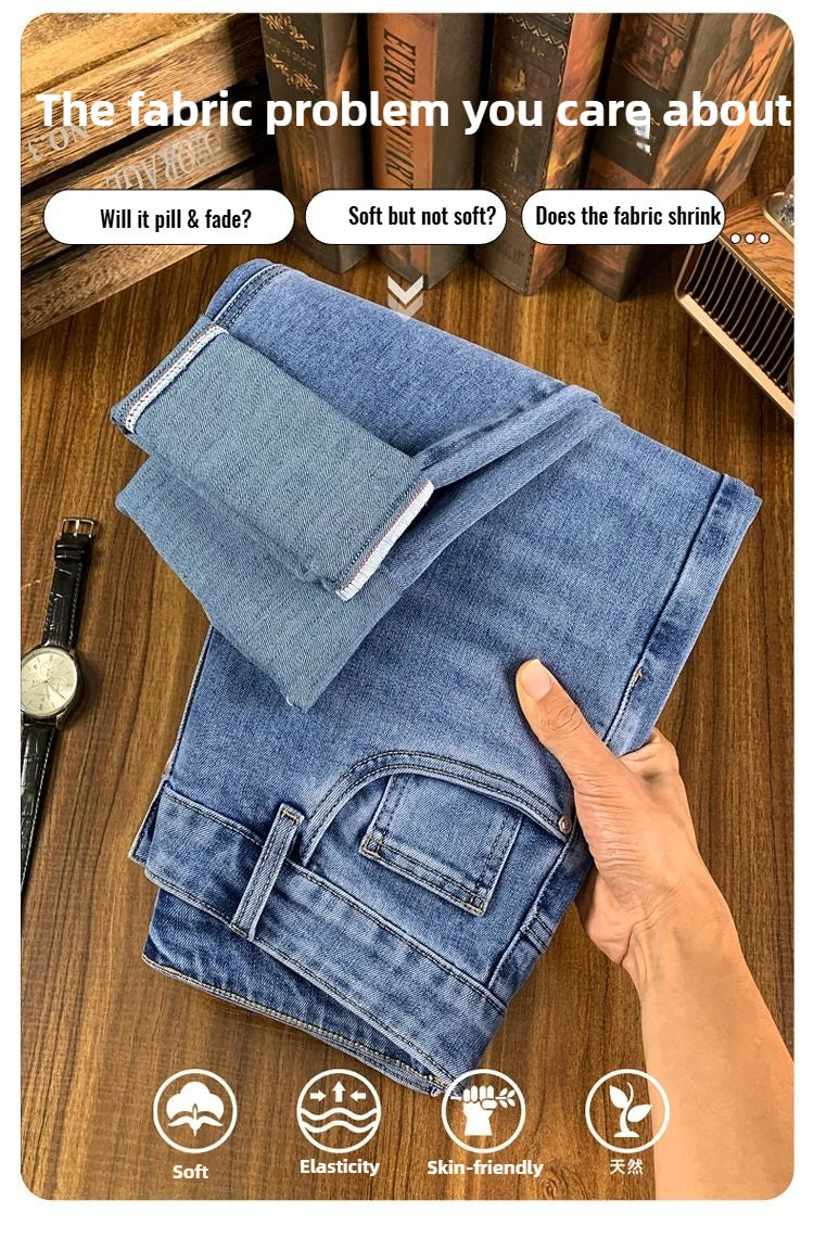 2024 New in Tall Men Jeans Strtch Denim Pants Trouser Male Extra Long Length Slim Thin Y2k Young People 110 115cm 190cm 195cm