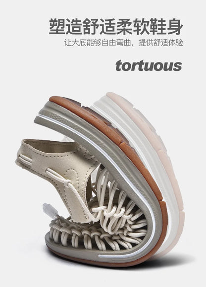Summer Men Sandals Genuine Leather Mens Casual Shoes Outdoor Men Leather Sandals for Men Beach Shoes Roman mens Shoes