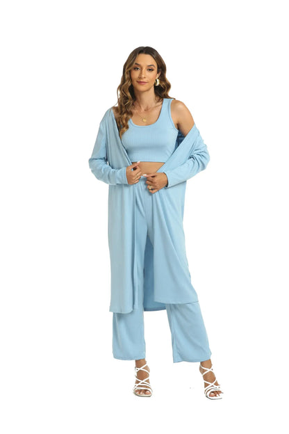 Middle East Muslim Women's Three-Piece Set Tank Top Loose plus Size Sexy Long Pants Gown for Muslim Women's Fashion