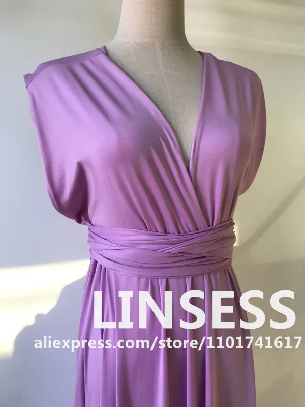Multiway Bridesmaid Dress Infinity Outfit Floor Length Maxi Wrap Convertible Dresses Wedding Dress Multi-way Rust Dress