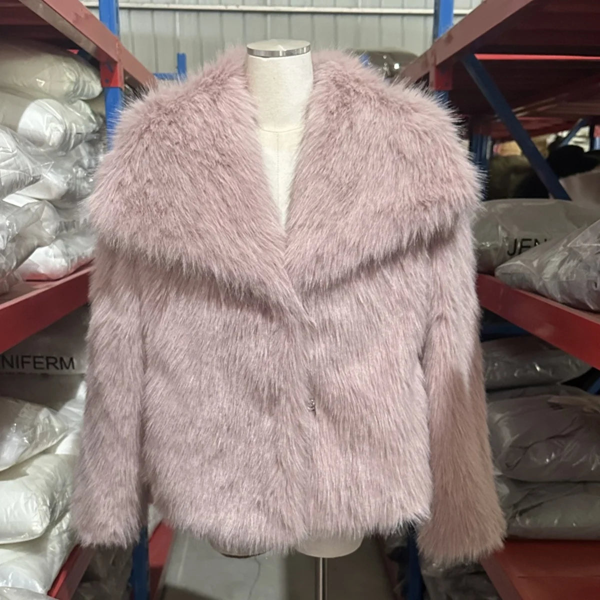 Women's Faux Fur Jacket Loose Long-Sleeved Coat Toca Fox Design Autumn/Winter 2025 Collection