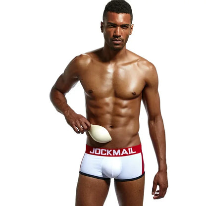JOCKMAIL  Mens Underwear Boxers Bulge Enhancing with Push Up Cup Underwear Men Shorts Trunk Enlarge Mens Panties Underpants