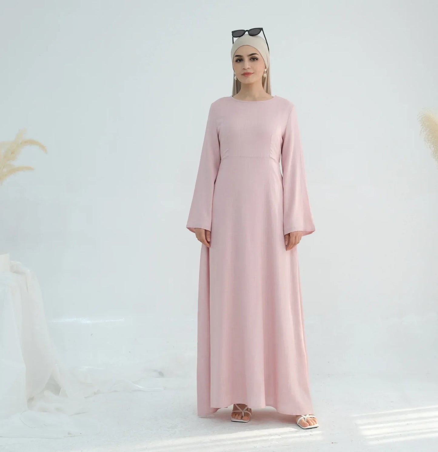 Women Cotton Linen Dresses Eid Muslim Vestidos Abaya Lace Up Ramadan Morocco Dubai Abayas Jalabiya Kaftan 2025 Arab Long Robe