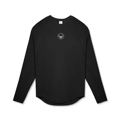 Mens Gym Mesh Quick-drying Clothing Cool Fitness Casual Clothing Fitness Comfortable Fashion Long Sleeve Slim Sporting Tshirt