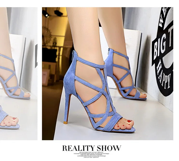 BIGTREE Shoes Roman Style High Heels Woman Pumps Stiletto Heels 11 Cm Women Heels Sexy Party Shoes Hollow Out Women Sandals 2026