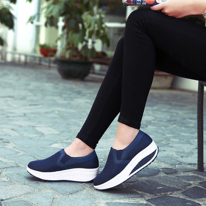 Womens Shoes 2026 Summer Swing Casual Air Mesh Breathable Wedges Sport Femme Platform Shoes Zapatos Sneakers Women