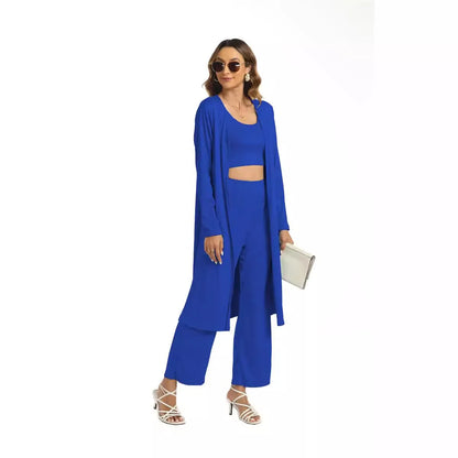 Middle East Muslim Women's Three-Piece Set Tank Top Loose plus Size Sexy Long Pants Gown for Muslim Women's Fashion