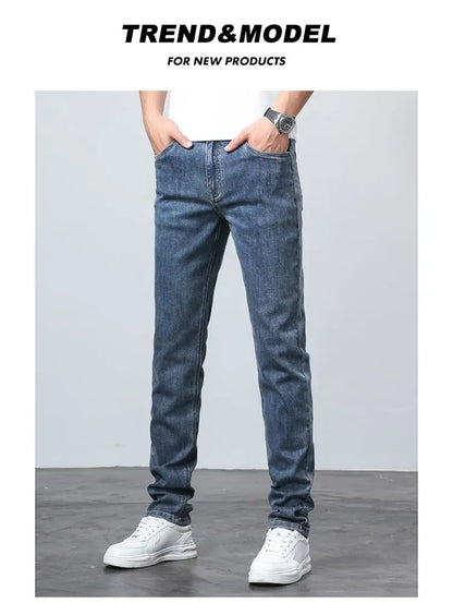 2024 New in Tall Men Jeans Strtch Denim Pants Trouser Male Extra Long Length Slim Thin Y2k Young People 110 115cm 190cm 195cm