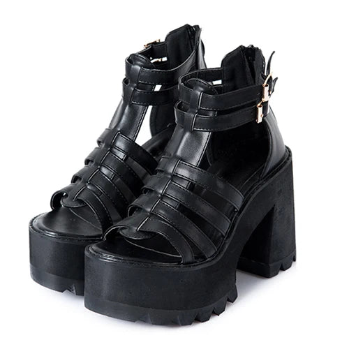 chunky heel sandals punk shoes Sandals High Heels Platform Sandals 2026 Women Summer Shoes women's sandal chunky shoes