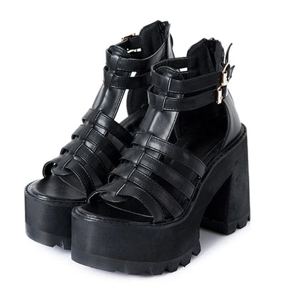 chunky heel sandals punk shoes Sandals High Heels Platform Sandals 2026 Women Summer Shoes women's sandal chunky shoes