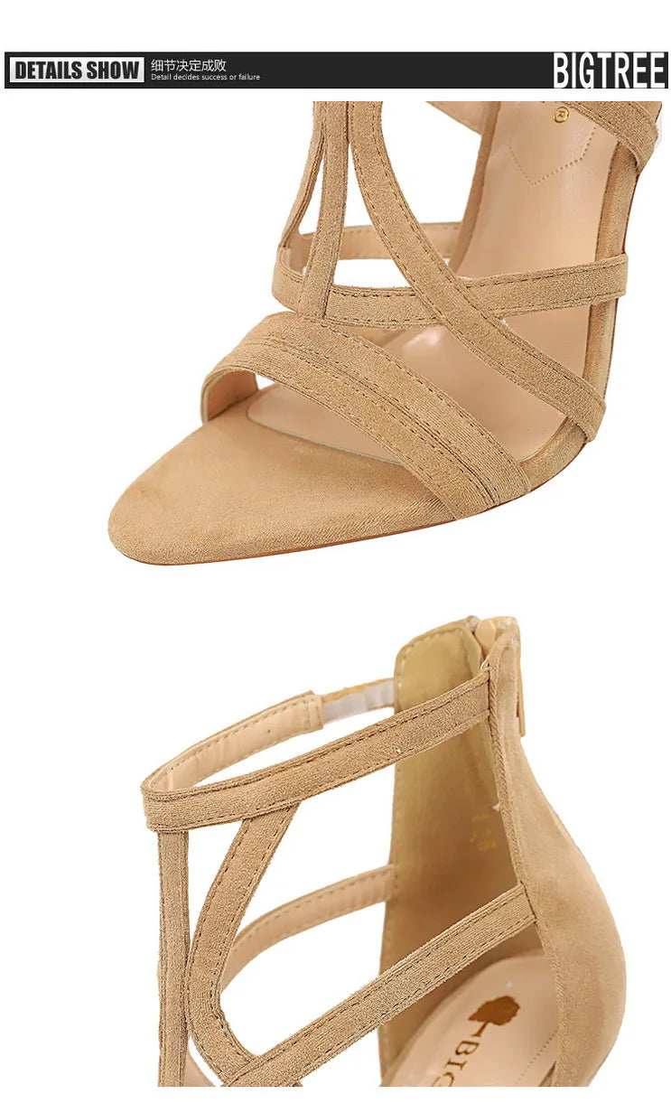 BIGTREE Shoes Roman Style High Heels Woman Pumps Stiletto Heels 11 Cm Women Heels Sexy Party Shoes Hollow Out Women Sandals 2026