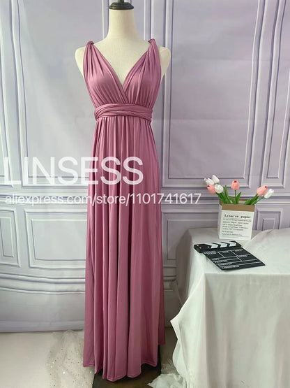 Multiway Bridesmaid Dress Infinity Outfit Floor Length Maxi Wrap Convertible Dresses Wedding Dress Multi-way Rust Dress