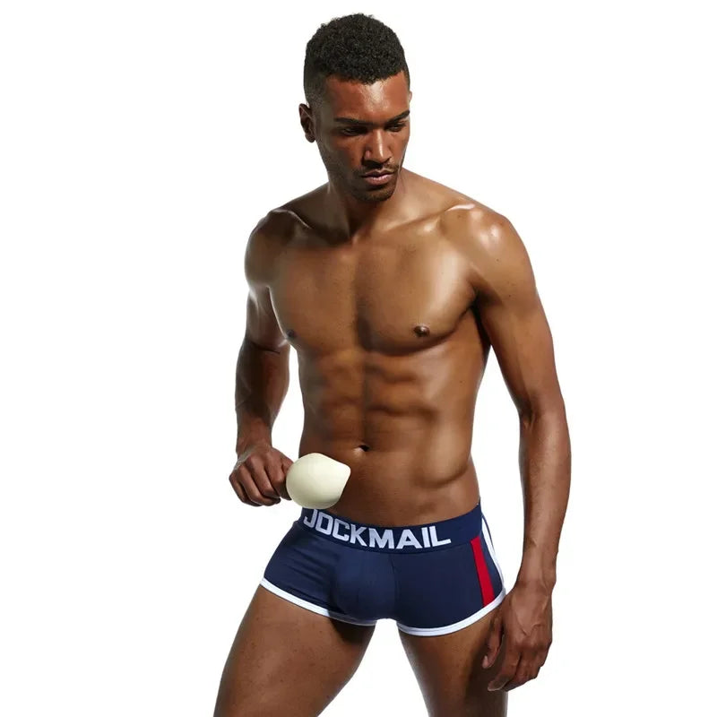 JOCKMAIL  Mens Underwear Boxers Bulge Enhancing with Push Up Cup Underwear Men Shorts Trunk Enlarge Mens Panties Underpants