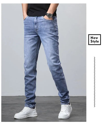 2024 New in Tall Men Jeans Strtch Denim Pants Trouser Male Extra Long Length Slim Thin Y2k Young People 110 115cm 190cm 195cm
