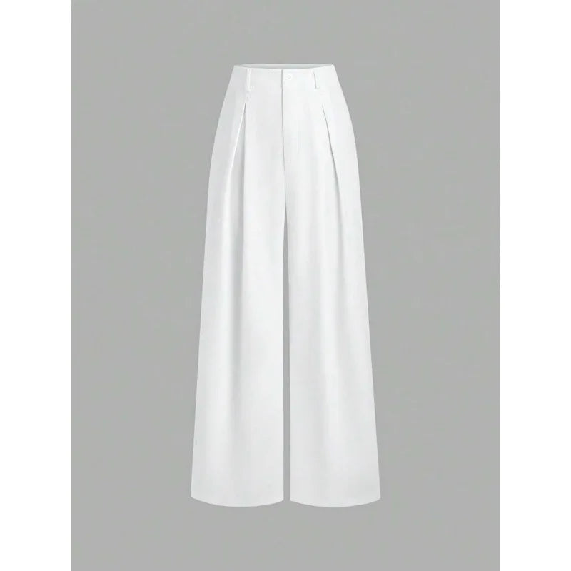 New Arrival I 53528L Wide Leg Long Pants Urban Style Commute Fashion Polyester Fabric High Quality Cut Label Removed