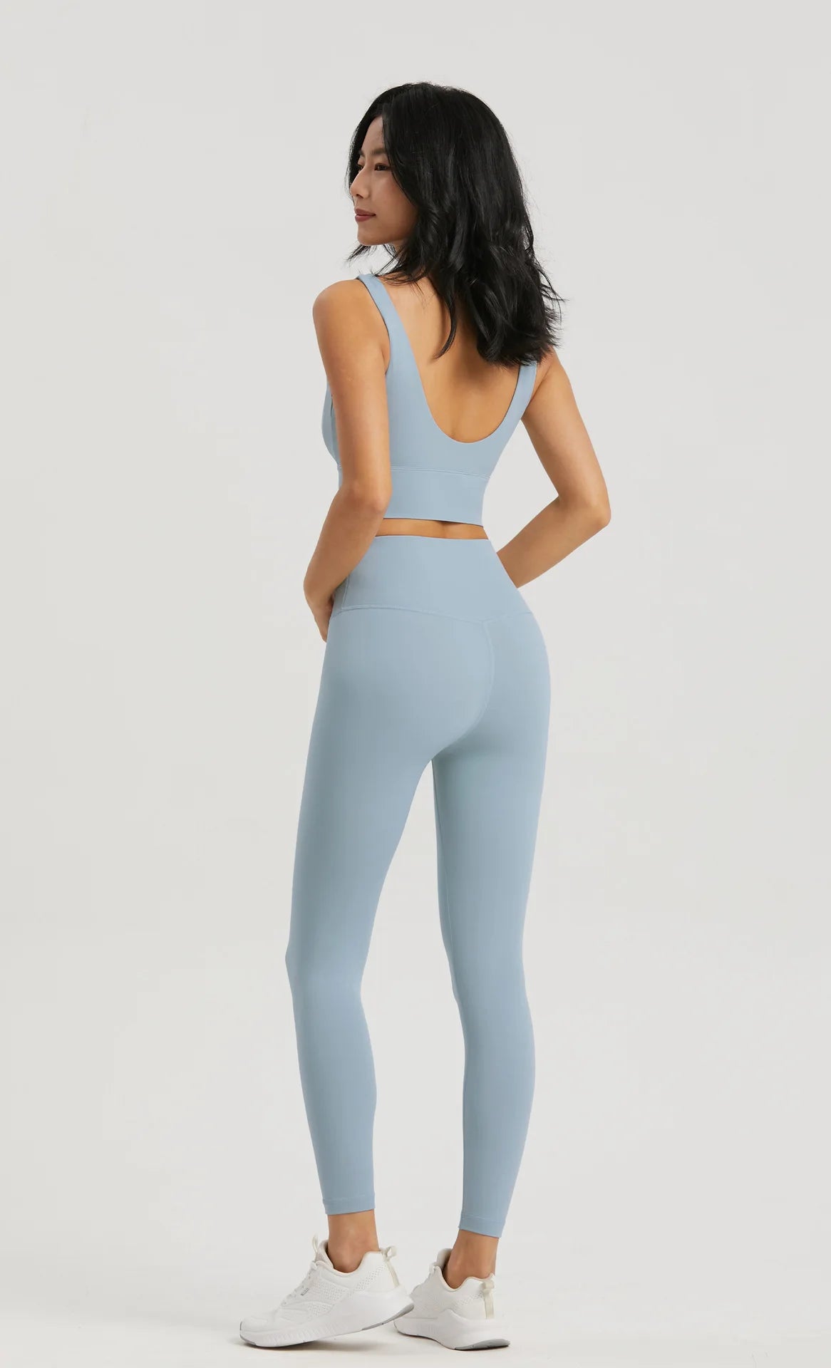 Seamless Yoga Set Women Gym Clothing Sports Bra Semi-Fixed Cups Workout Tops Anti Rolling Yoga Leggings with Pocket Tights